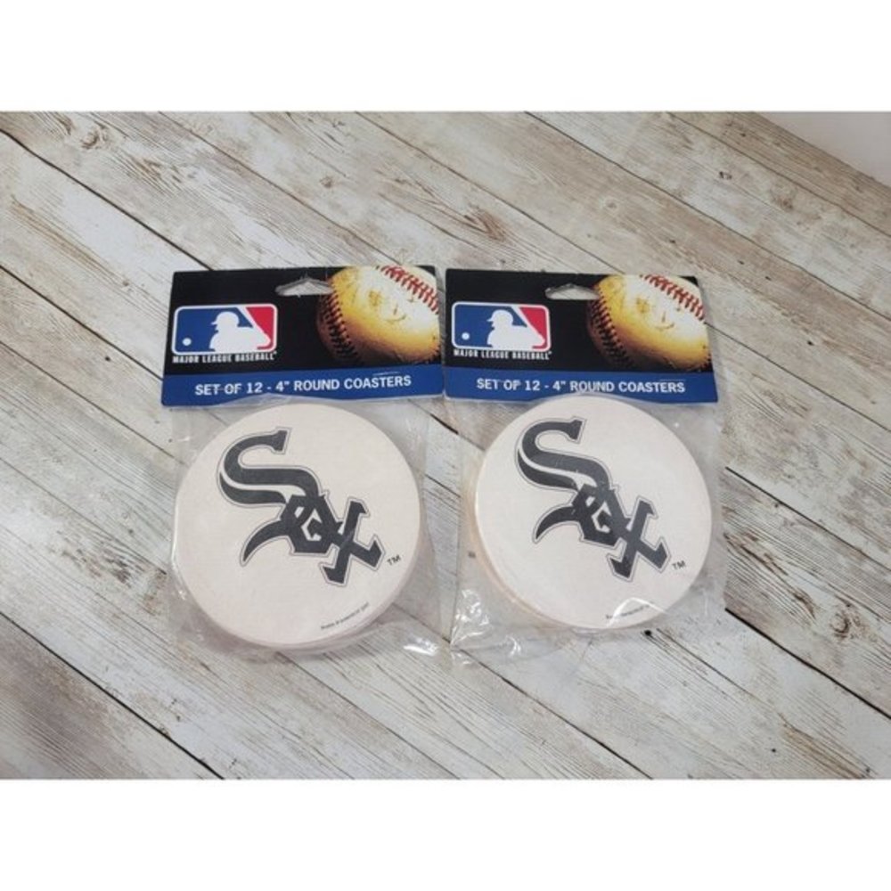 Chicago White Sox MLB Lot 24 Coasters 4"‎ Round 2 Sets 12 each NEW Man Cave Bar